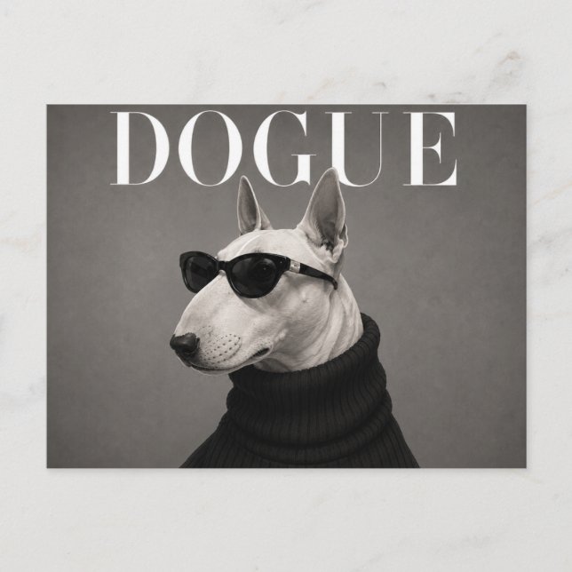 Bull Terrier Luxus-Mode-Editorial Postkarte (Vorderseite)