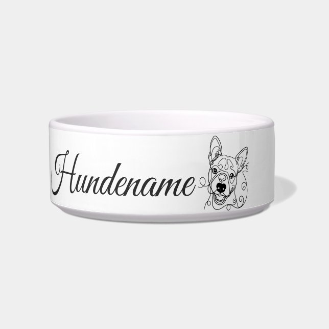 Bull Terrier Minimalist Line Art personalized bowl Napf (Vorderseite)