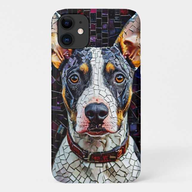 Bull Terrier Mosaik Art Case-Mate iPhone Hülle (Rückseite)