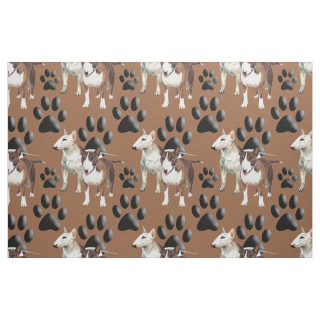 Bull Terrier nahtlos wiederholendes Mustergewebe Stoff (Fat Quarter (45,7 x 55,9 cm))