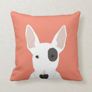 Bull Terrier niedlich Terrier Hund Schwarz-Weiß-H Kissen