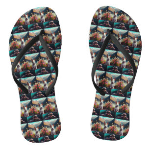 Bull Terrier on a Paddle: Ein Landschaftliches Abe Flip Flops