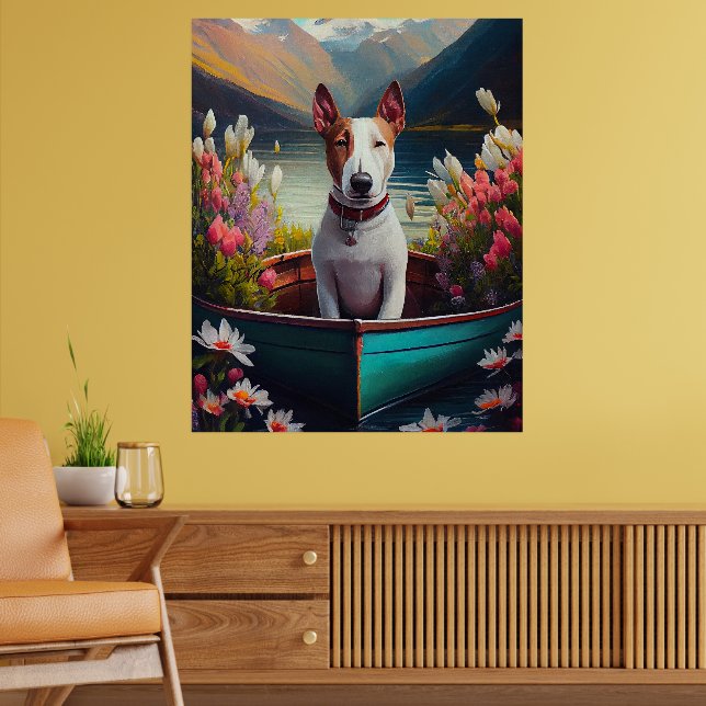 Bull Terrier on a Paddle: Ein Landschaftliches Abe Poster (Wohnzimmer 2)