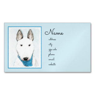 Bull Terrier Painting - Niedliche Hundekunst Magnetische Visitenkarte