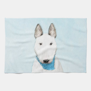 Bull Terrier Painting - Niedliche Original Dog Art Geschirrtuch