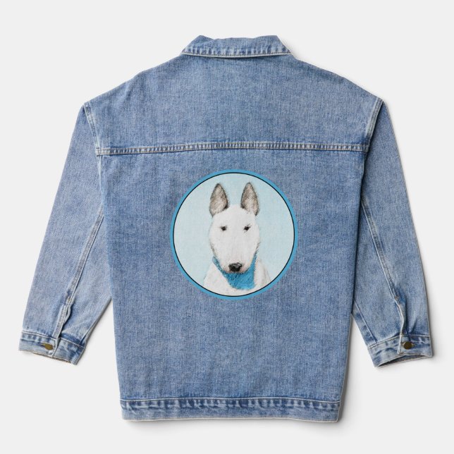 Bull Terrier Painting - Niedliche Original Dog Art Jeansjacke (Rückseite)