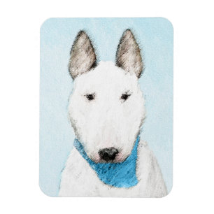 Bull Terrier Painting - Niedliche Original Dog Art Magnet