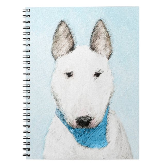 Bull Terrier Painting - Niedliche Original Dog Art Notizblock (Vorderseite)