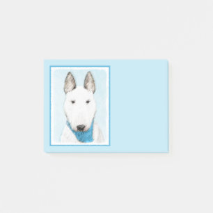Bull Terrier Painting - Niedliche Original Dog Art Post-it Klebezettel