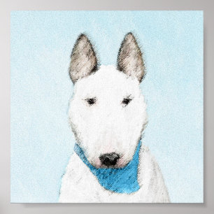 Bull Terrier Painting - Niedliche Original Dog Art Poster