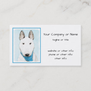 Bull Terrier Painting - Niedliche Original Dog Art Visitenkarte