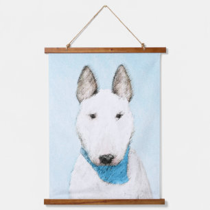 Bull Terrier Painting - Niedliche Original Dog Art Wandteppich Mit Holzrahmen