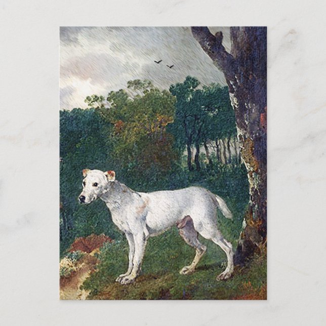Bull Terrier Painting - Vintage Kunst Postkarte (Vorderseite)