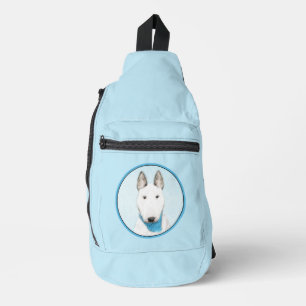 Bull Terrier Painting White English Niedlich Dog A Crossbody Bag