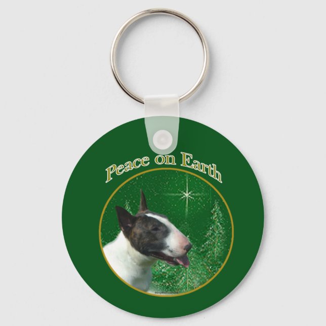 Bull Terrier Peace Schlüsselanhänger (Vorderseite)