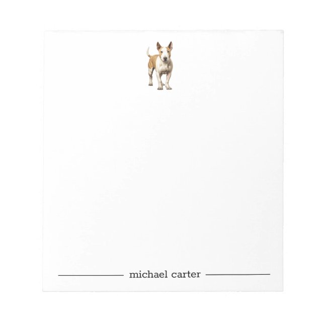 Bull Terrier Personalisiert Notepad Notizblock (Vorderseite)