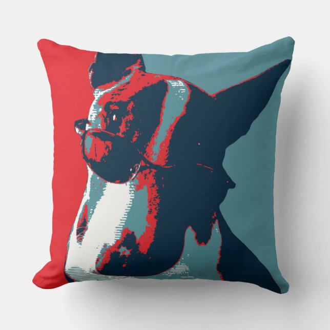 Bull Terrier Politische Parody Kissen (Vorderseite)