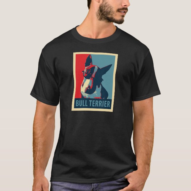 Bull Terrier Politische Parody T-Shirt (Vorderseite)