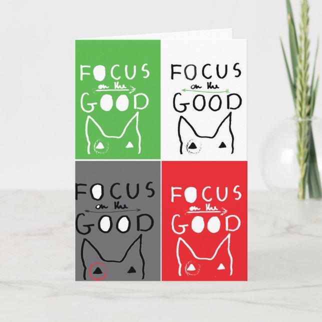 Bull Terrier Pop Art Fokussieren auf das gute Zita Dankeskarte (Vorderseite)