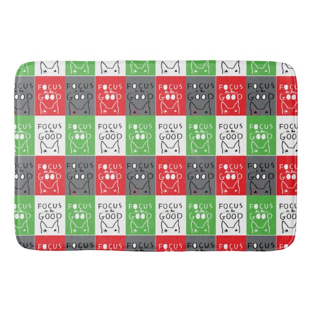 Bull Terrier Pop Art Fokussieren auf die gute Insp Badematte (Vorderseite)