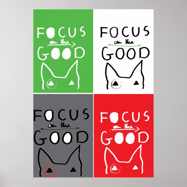 Bull Terrier Pop Art Fokussieren auf die gute Insp Poster (Vorne)