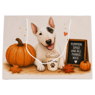 Bull Terrier Pumpkin Spice Kaffee Große Geschenktüte