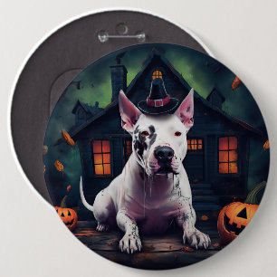 Bull Terrier Pumpkins Halloween Beängstigend Button