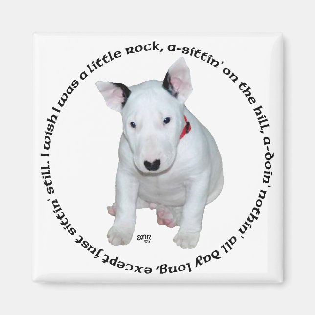 Bull Terrier Puppy Ditties Magnet (Vorne)