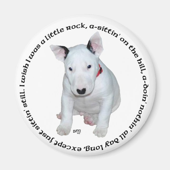 Bull Terrier Puppy Ditties Magnet (Vorne)
