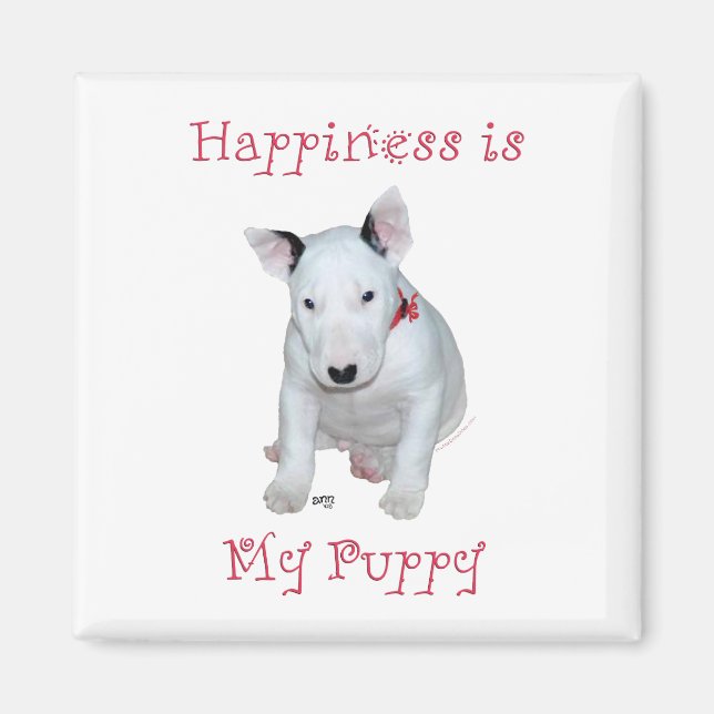 Bull Terrier Puppy Magnet (Vorne)