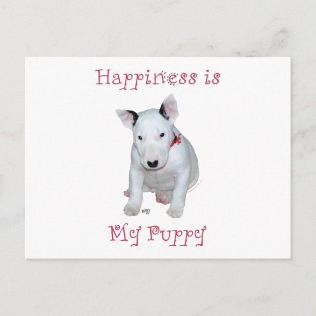 Bull Terrier Puppy Postkarte (Vorderseite)