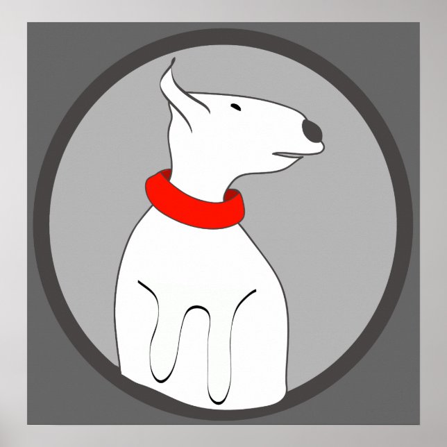 BULL TERRIER RED COLLAR PUPPY POSTER (Vorne)