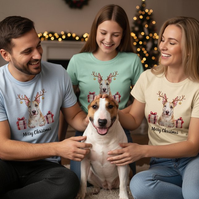Bull Terrier Reindeer T-Shirt (Von Creator hochgeladen)