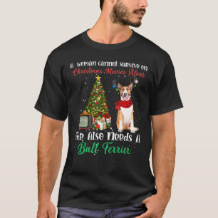 Bull Terrier Rentier Weihnachtsbaum Deko T-Shirt