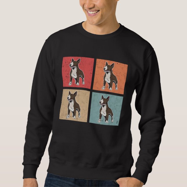 Bull Terrier Retro Bull Terrier Vintage Minibull Sweatshirt (Vorderseite)