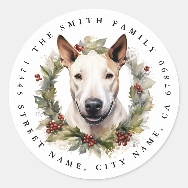 Bull Terrier Round Stickers (Vorderseite)