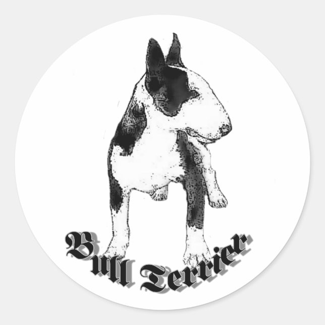 Bull Terrier Runder Aufkleber (Vorderseite)