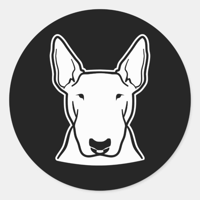 Bull Terrier Runder Aufkleber (Vorderseite)