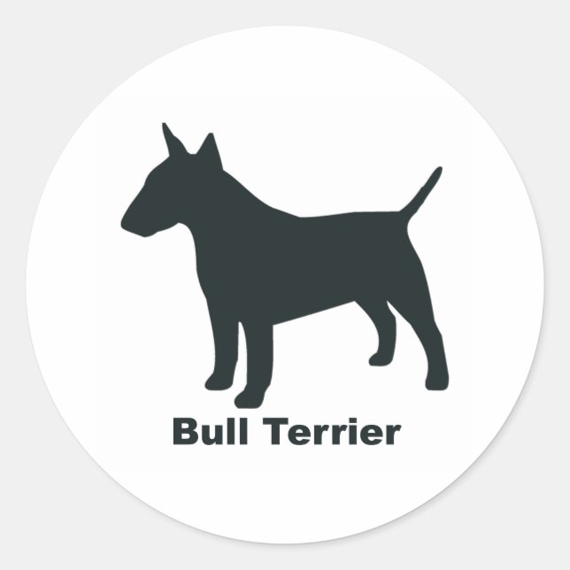 Bull Terrier Runder Aufkleber (Vorderseite)