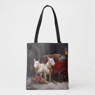 Bull Terrier Schnee Schlitten Weihnachtsdekoration