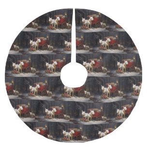 Bull Terrier Schnee Schlitten Weihnachtsdekoration Polyester Weihnachtsbaumdecke