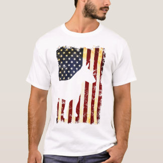 Bull Terrier Silhouette American Flag 4. Juli T-Shirt