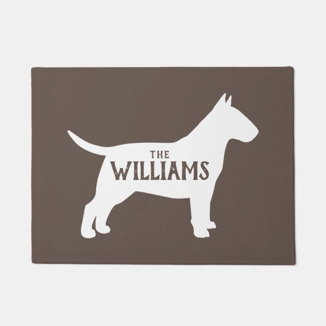 Bull Terrier Silhouette Welcome Mat Custom Doormat Fußmatte (Vorderseite)