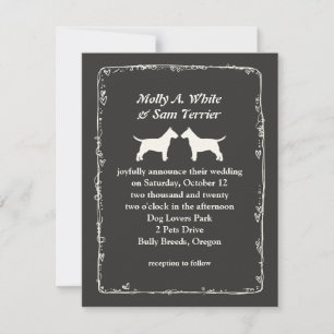 Bull Terrier Silhouetten Hochzeitsankündigung Einladung