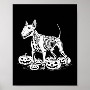 Bull Terrier Skeleton Geburtstag Halloween Mens Wo Poster