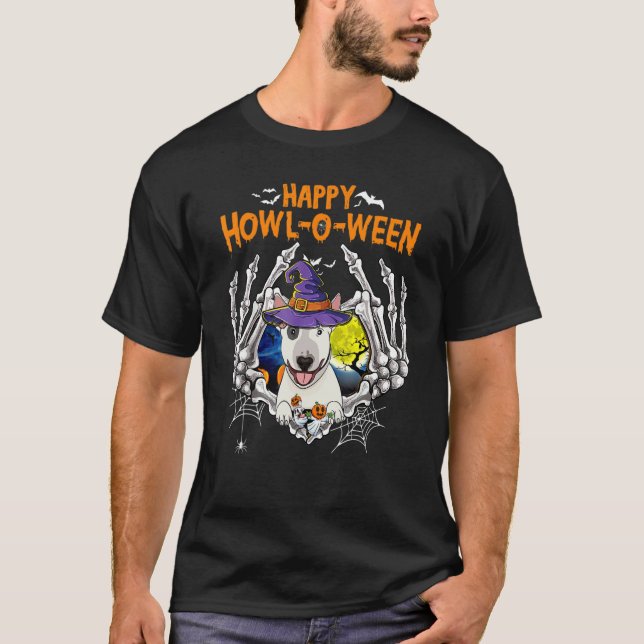 Bull Terrier Skeleton Herzenslust Howl O Weekly Co T-Shirt (Vorderseite)