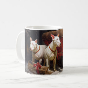 Bull Terrier Snowy Sleigh Weihnachtsdekor Kaffeetasse