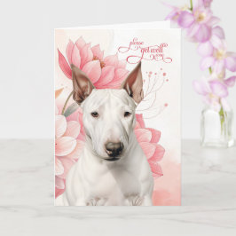Bull Terrier Soft Pink Botanical Blooms Get Well Karte