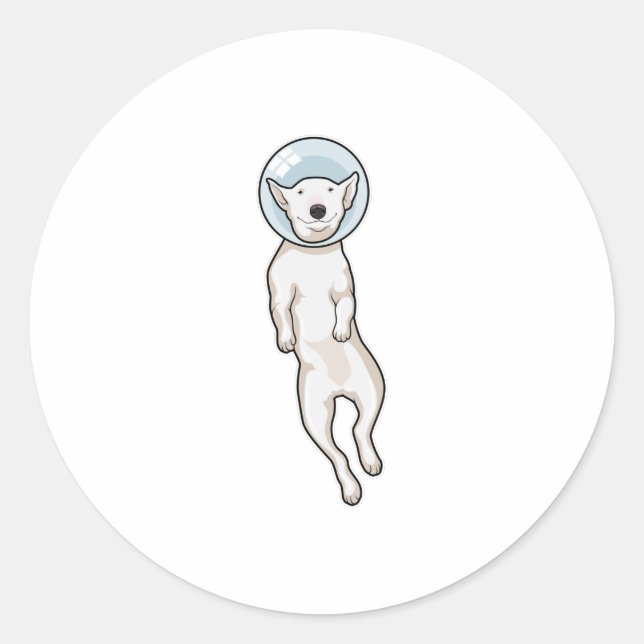 Bull Terrier Space Runder Aufkleber (Vorderseite)