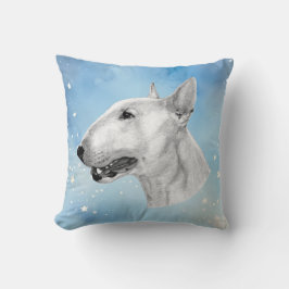 Bull Terrier Stift zeichnend Kissen